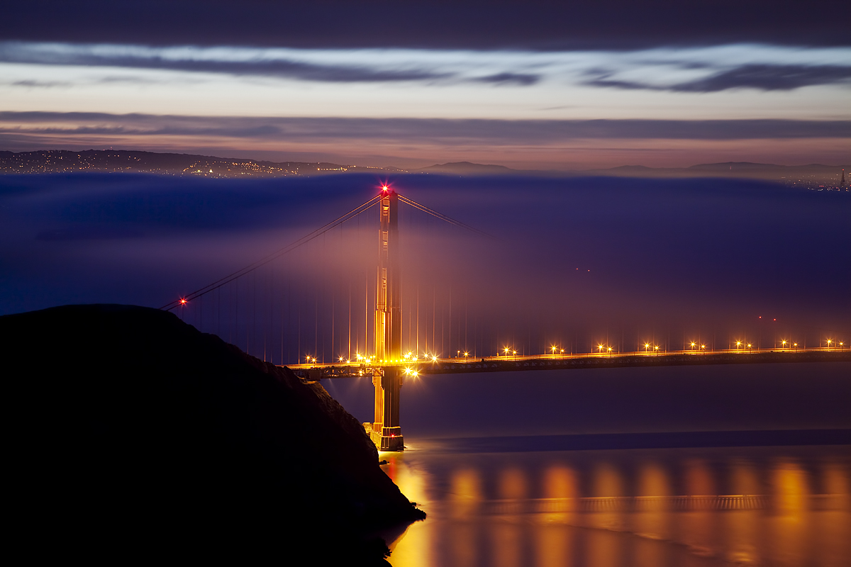 Engulfed in Fog:  Golden Gate Bridge, CA
